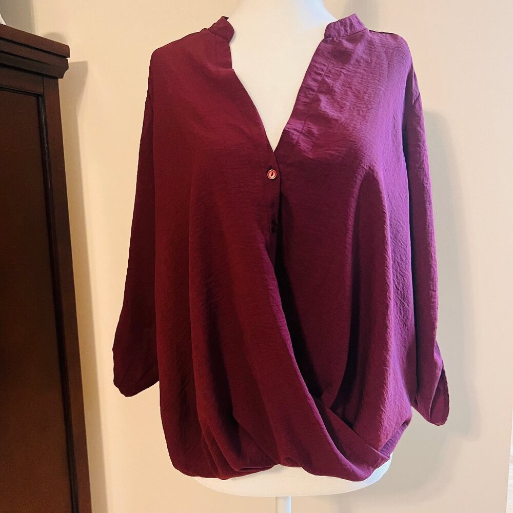 Women's Business Casual Top - Maroon - Small